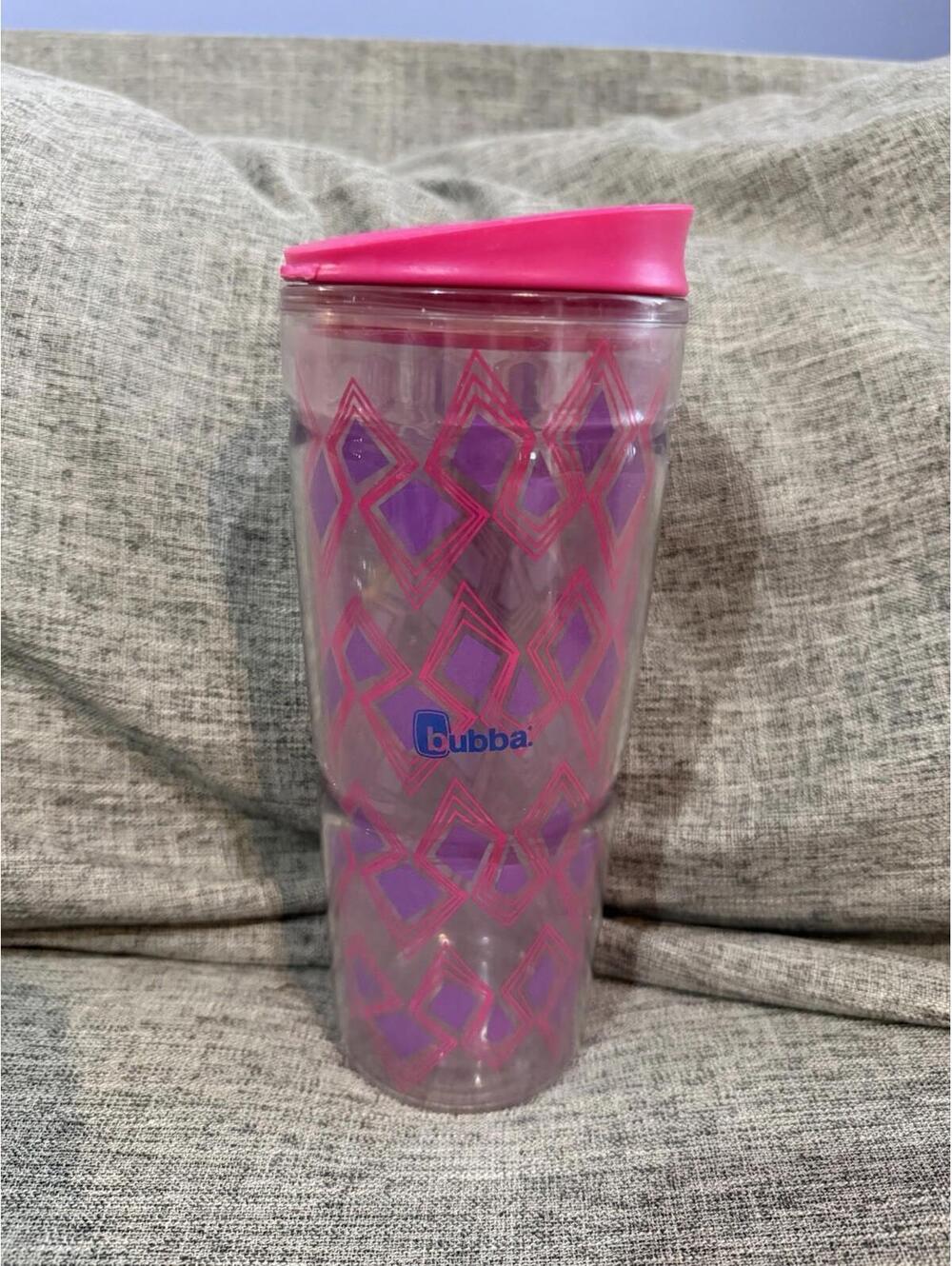 Bubba Envy Tumbler With Lid Pink Geometric Design